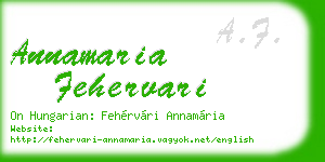 annamaria fehervari business card