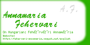 annamaria fehervari business card